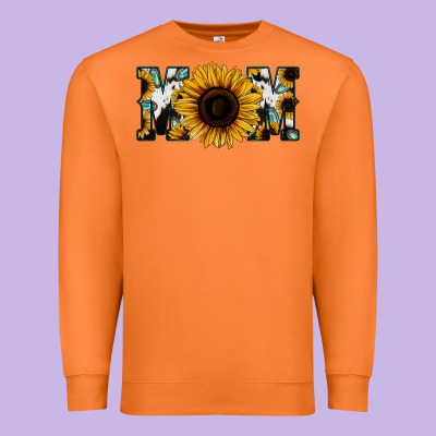 Sunflower Cowhide Mom Premium Sweatshirt Designed By Jasminsmagicworld