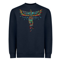 Navy aztec serape thunderbird Heavyweight Sweatshirt - RanaPortraitStore
