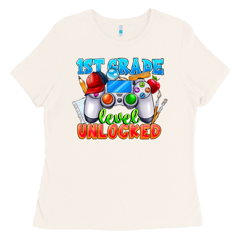 1st Grade Level Unlocked Ladies Tee by CowhideDigitalArt | Teevron