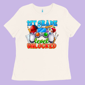 1st Grade Level Unlocked Ladies Tee Designed By Cowhidedigitalart