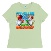 Matcha 1st Grade Level Unlocked Ladies Tee - CowhideDigitalArt