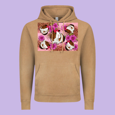 Guinea Pig Flowers Vintage Hoodie Designed By Artiststas