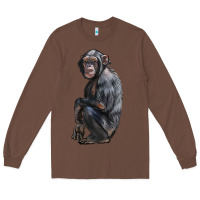 Chestnut Chimpanzee Illustrations Long Sleeve Tee - LillyAllenDesigns