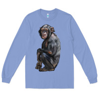 Colony Blue Chimpanzee Illustrations Long Sleeve Tee - LillyAllenDesigns