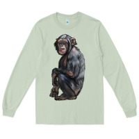 Matcha Chimpanzee Illustrations Long Sleeve Tee - LillyAllenDesigns