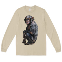 Mushroom Chimpanzee Illustrations Long Sleeve Tee - LillyAllenDesigns