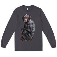 Smoke Chimpanzee Illustrations Long Sleeve Tee - LillyAllenDesigns