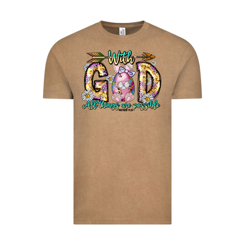With God All Things Are Possible Easter Day Vintage Tee by CowhideDigitalArt | Teevron