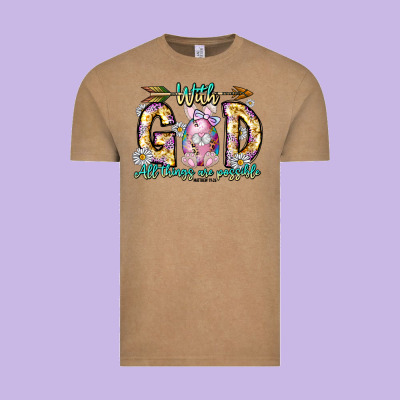 With God All Things Are Possible Easter Day Vintage Tee Designed By Cowhidedigitalart