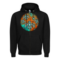 Black western pattern circle Zipper Hoodie - Jasminsmagicworld