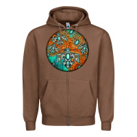 Chestnut western pattern circle Zipper Hoodie - Jasminsmagicworld