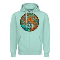 Seafoam western pattern circle Zipper Hoodie - Jasminsmagicworld