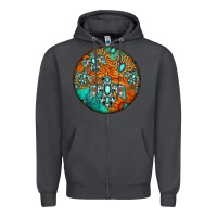 Smoke western pattern circle Zipper Hoodie - Jasminsmagicworld
