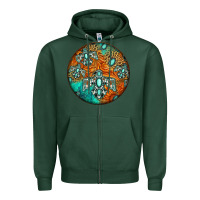 Sports Green western pattern circle Zipper Hoodie - Jasminsmagicworld