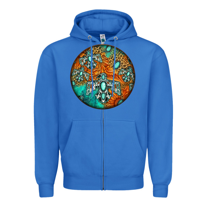 Western Pattern Circle Zipper Hoodie by Jasminsmagicworld | Teevron