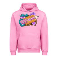 Fuchsia Pink Hello 1st Grade Urban Hoodie - RanaPortraitStore