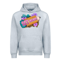 Heather Grey Hello 1st Grade Urban Hoodie - RanaPortraitStore