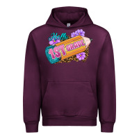 Mauve Wine Hello 1st Grade Urban Hoodie - RanaPortraitStore