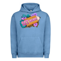 Pigment Pebble Blue Hello 1st Grade Urban Hoodie - RanaPortraitStore