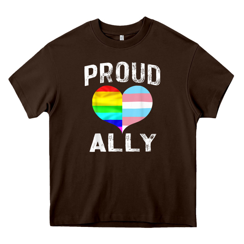 Proud Ally Lgbt Rainbow Heart Gay Pride Month Heavy Core Tee by linhVisuals | Teevron