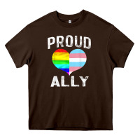 Chocolate Brown proud ally lgbt rainbow heart gay pride month Heavy Core Tee - linhVisuals