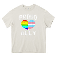 Cream proud ally lgbt rainbow heart gay pride month Heavy Core Tee - linhVisuals