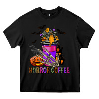 Black Horror Coffee Heavy Core Tee - FaDigitalArtStudio