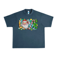 Midnight Navy Love Santa Urban Heavy Tee - CowhideDigitalArt