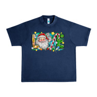 Navy Love Santa Urban Heavy Tee - CowhideDigitalArt