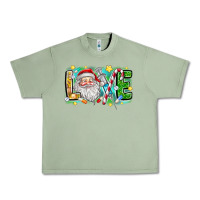 Oil Green Love Santa Urban Heavy Tee - CowhideDigitalArt