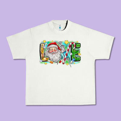 Love Santa Urban Heavy Tee Designed By Cowhidedigitalart