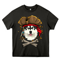 Asphalt alaskan malamute pirate dog halloween Heavy Core Tee - linhVisuals