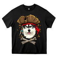 Alaskan Malamute Pirate Dog Halloween Heavy Core Tee | Teevron