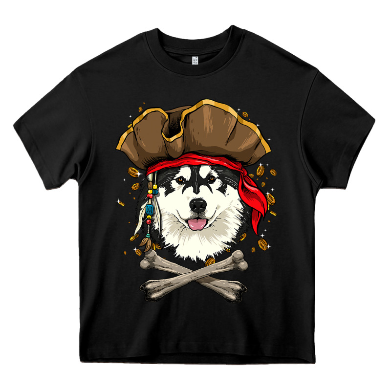 Alaskan Malamute Pirate Dog Halloween Heavy Core Tee by linhVisuals | Teevron