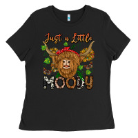 Black Just a Little Moody Ladies Tee - CowhideDigitalArt
