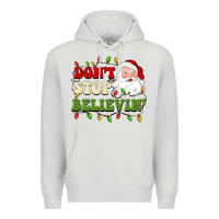 Dove Grey don't stop believin Premium Hoodie - BarkalooDesign