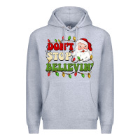 Heather Grey don't stop believin Premium Hoodie - BarkalooDesign