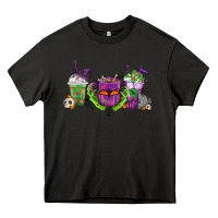 Asphalt Halloween Coffee Cups Heavy Core Tee - FaDigitalArtStudio