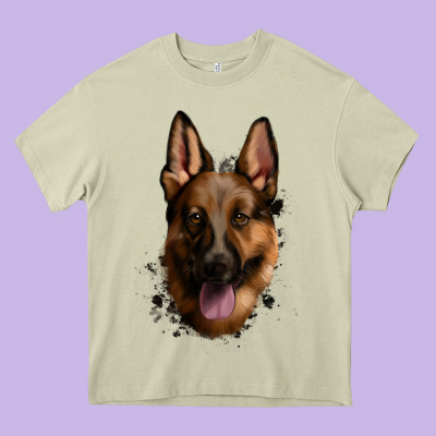 German Shepherd Heavy Core Tee Designed By Jasminsmagicworld