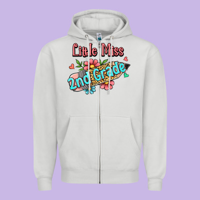 Little Miss Second Grade Zipper Hoodie Designed By Jasminsmagicworld