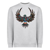 Heather Grey aztec leopard thunderbird Heavyweight Sweatshirt - RanaPortraitStore