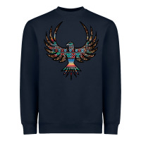 Navy aztec leopard thunderbird Heavyweight Sweatshirt - RanaPortraitStore
