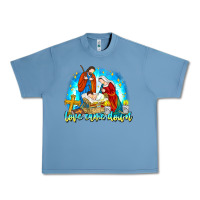 Pebble Blue Love Came Down Urban Heavy Tee - CowhideDigitalArt