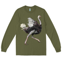 Army Green Ostrich Long Sleeve Tee - LillyAllenDesigns
