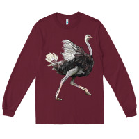 Burgundy Ostrich Long Sleeve Tee - LillyAllenDesigns
