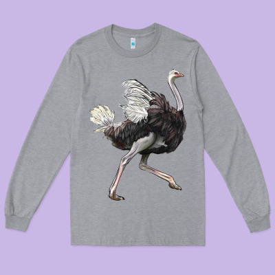 Ostrich Long Sleeve Tee Designed By Lillyallendesigns