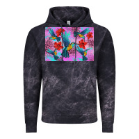 Cloud Black Flower Hummingbird Vintage Hoodie - Artiststas