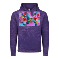 Cloud Purple Flower Hummingbird Vintage Hoodie - Artiststas