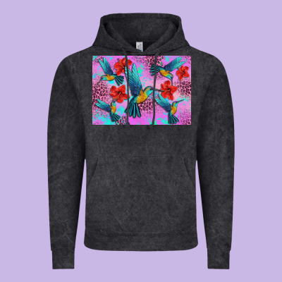 Flower Hummingbird Vintage Hoodie Designed By Artiststas
