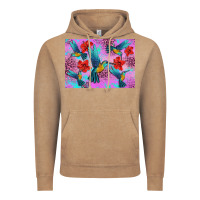 Vintage Coffee Flower Hummingbird Vintage Hoodie - Artiststas